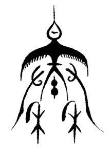 的秦国的图腾(国徽:它由"玄鸟殒卵"双手供奉"和"禾苗"三部分组成