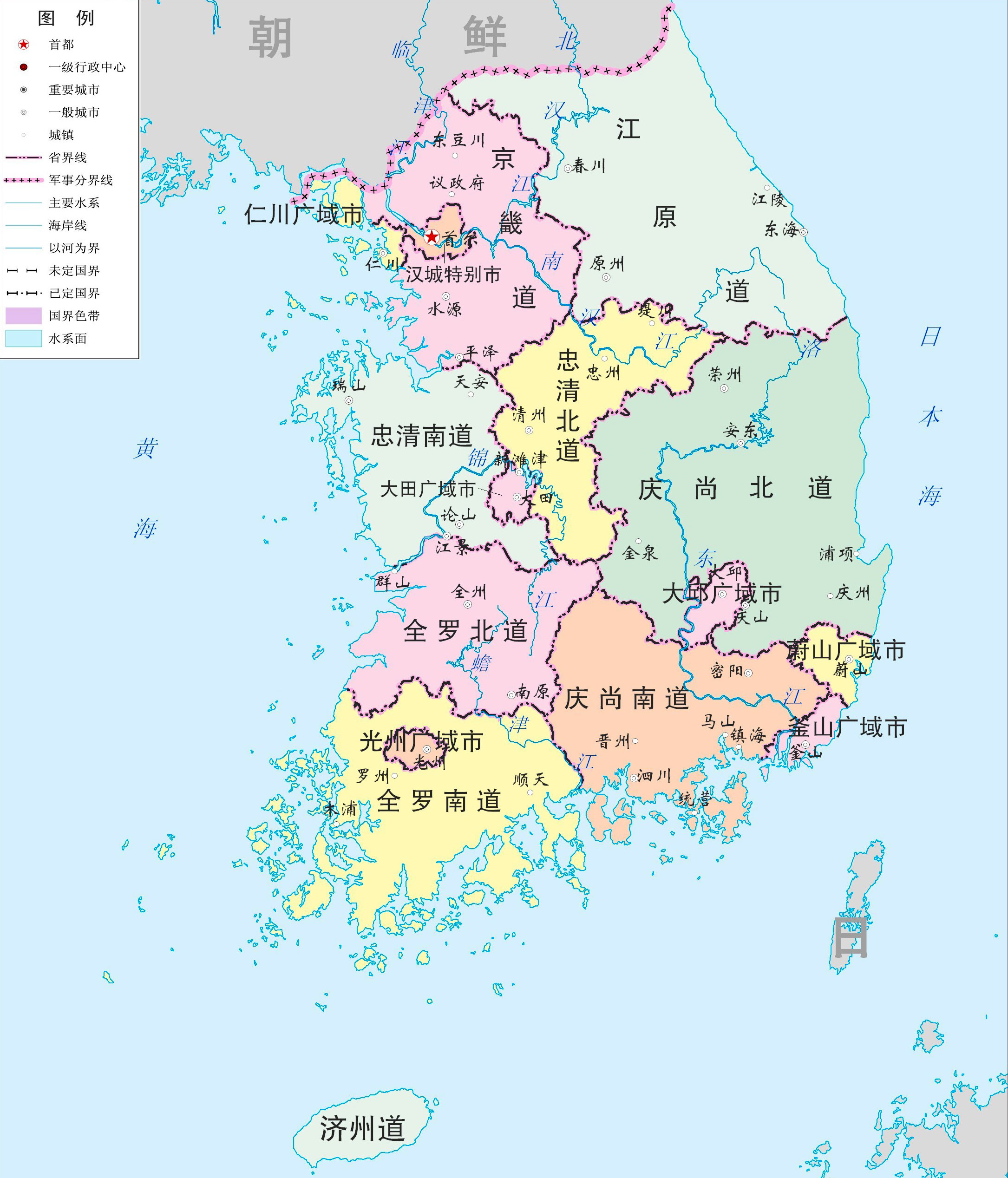 韩国行政区划 军事