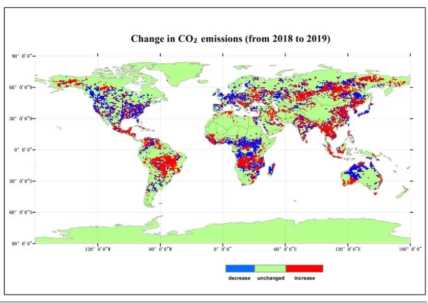 全球范围年度二氧化碳排放量变化