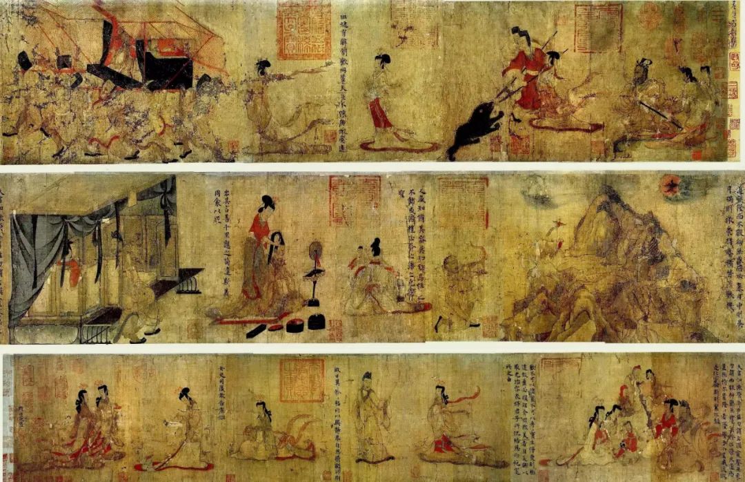 原文十二节,所画亦为十二段,现存有冯媛替汉元帝挡熊,班婕妤辞