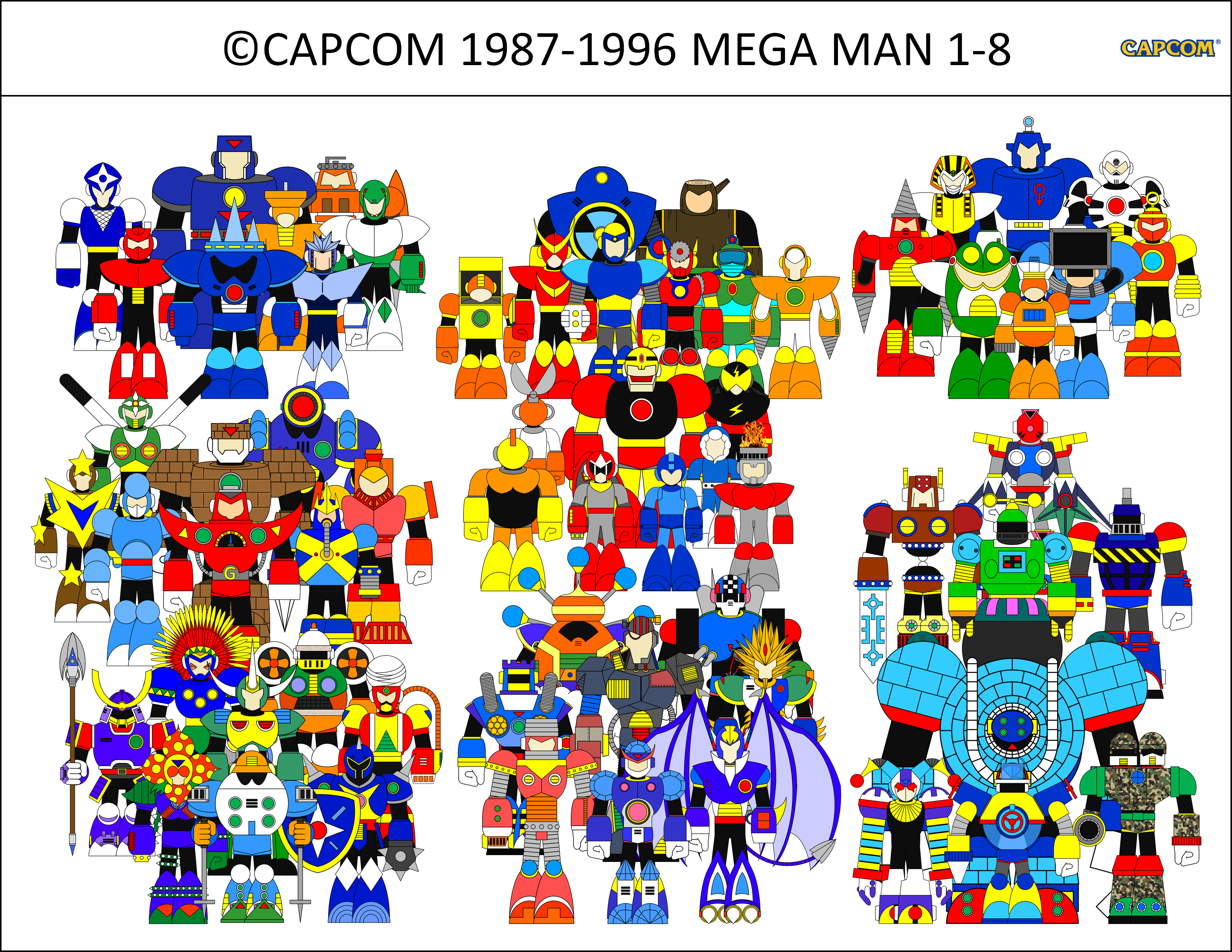 capcom 1987-1996 洛克人 mega man 1-8