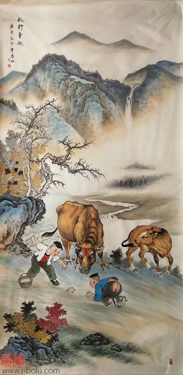 画家汤希忠,2021牛年牛犇动物画作品欣赏