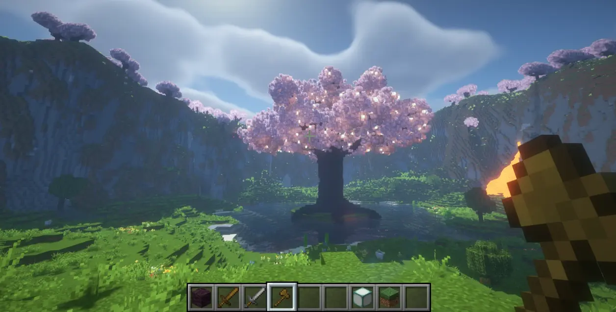 我的世界樱花树教程：使用worldedit快速建造大树