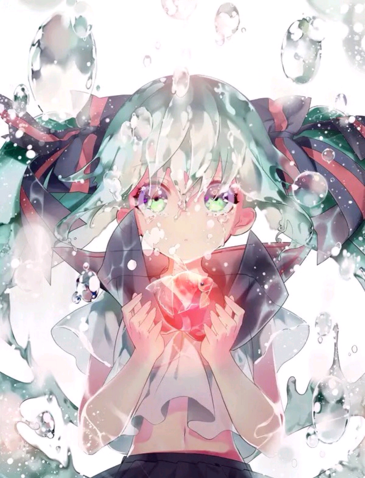二次元治愈系水中少女 手机壁纸(2)水初音 by:gameboy