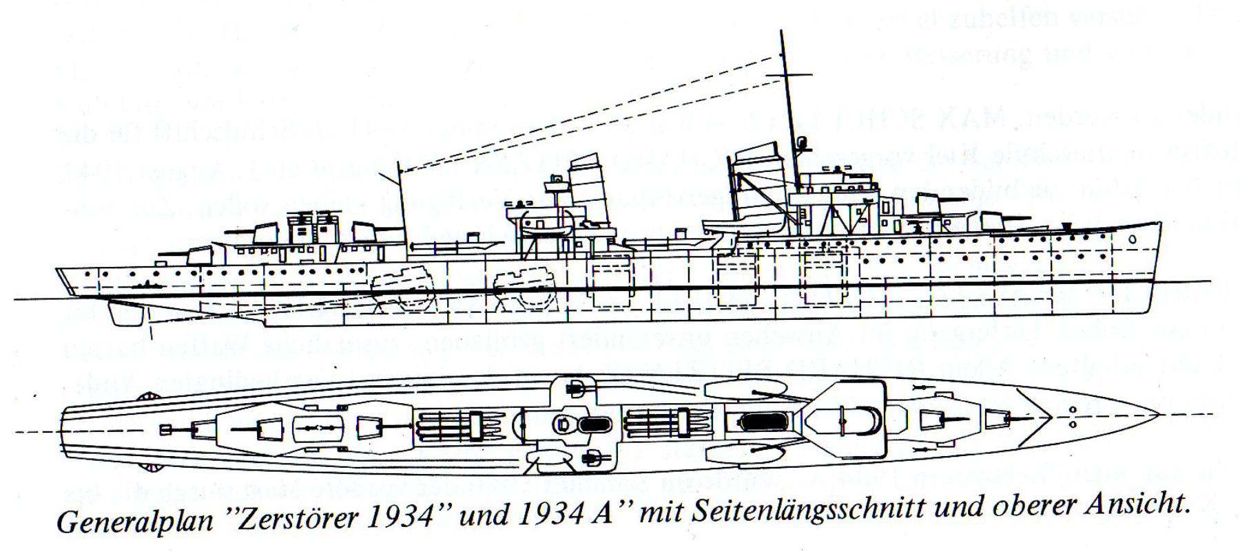 人第一次用"驱逐舰"来进行定义分类的舰型,图为设计之初的计划线图
