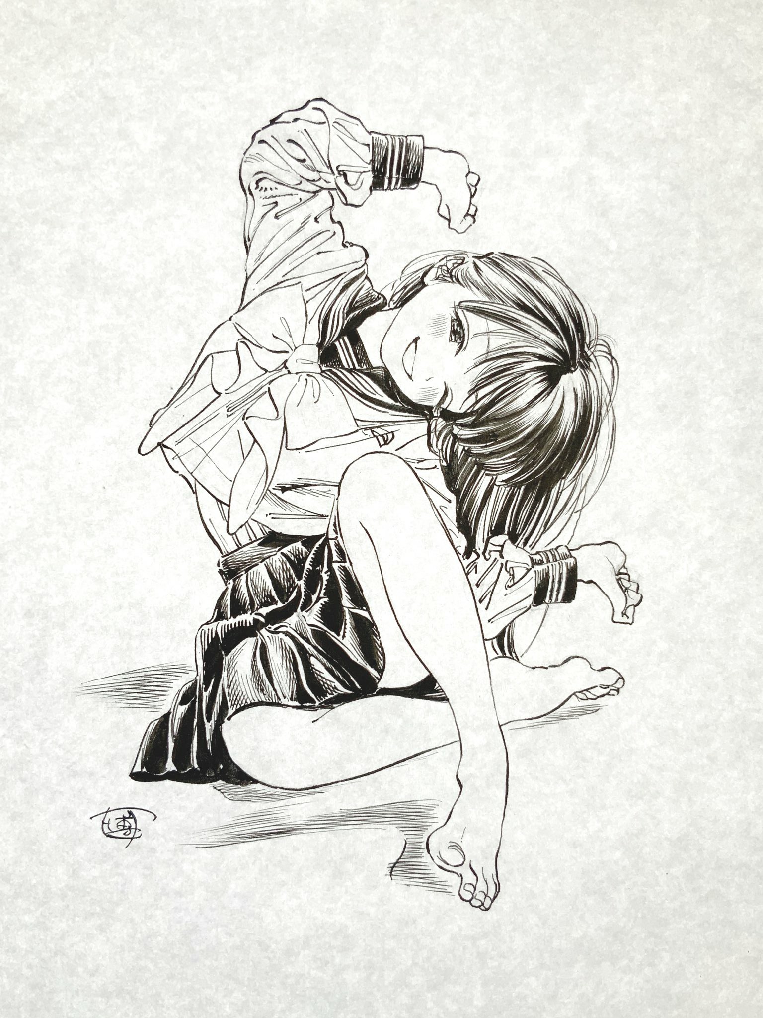 『绘画参考』来自博老师的jk少女线稿~绝了比很多上色