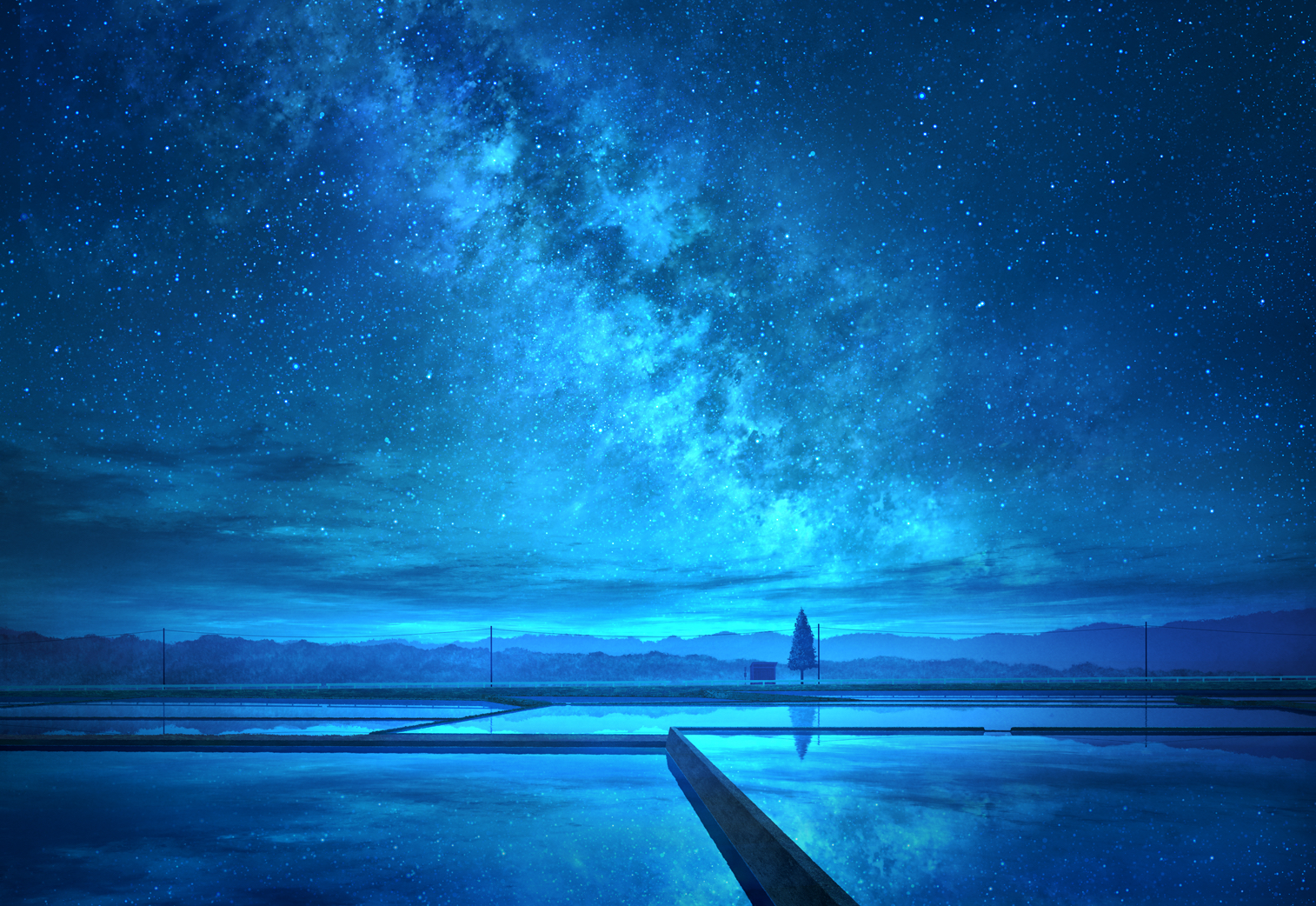 但愿,可以欣赏到深夜的美景.(夜景,星空壁纸)