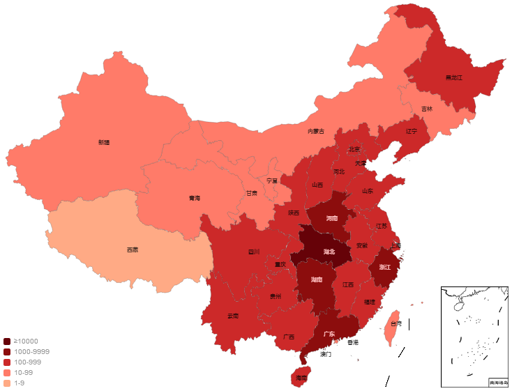 中国各省/世界各国新型冠状病毒性肺炎首例地点与时间