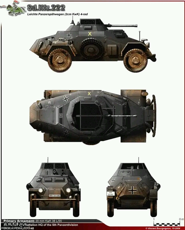 分享一些装甲车三视图二战篇