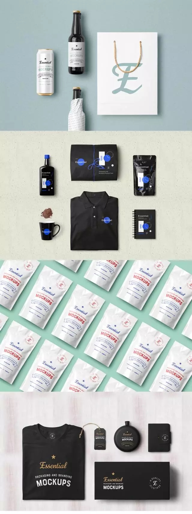 设计师必备的各种瓶子,包装盒,纸袋精品样机贴图【005