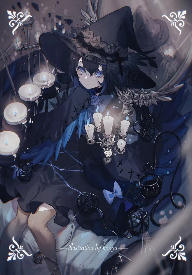 手机壁纸|二次元暗黑系第四期 人物插画 by:b站盐泽 2021年4月3日
