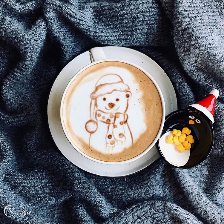 圣诞主题咖啡拉花 & 咖啡雕花灵感