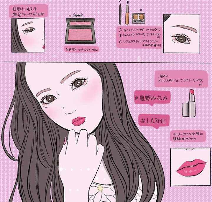 日系少女感日常妆容漫画教程w