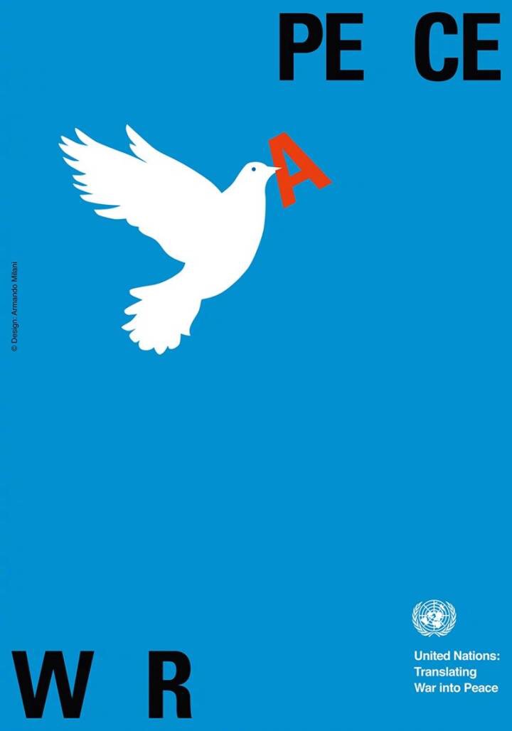 关于反战争,倡导和平的海报设计,从英文拼写上做文章
