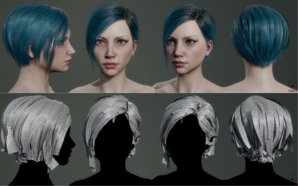 【3d建模】为实时游戏角色创建头发
