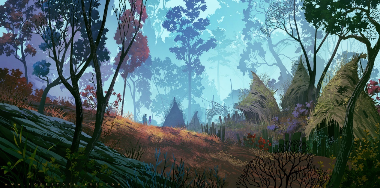 色彩光感通透的浪漫场景猜疑游戏说谎森林制作人sylvainsarrailh