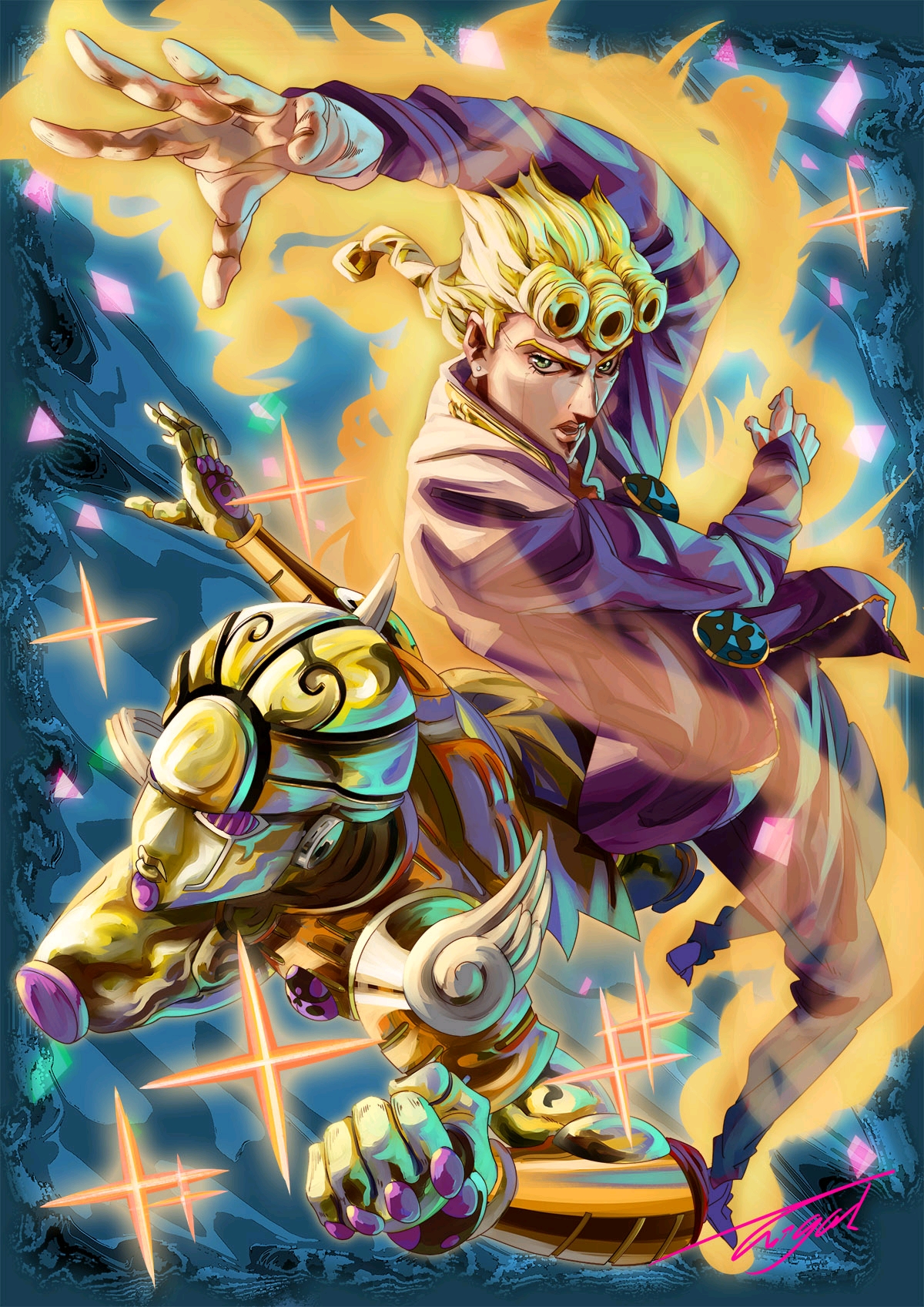 jojo壁纸高清十字军,jojo星尘十字军壁纸 【jojo】精选图这样的星辰十字军也太好看了吧(°ー°