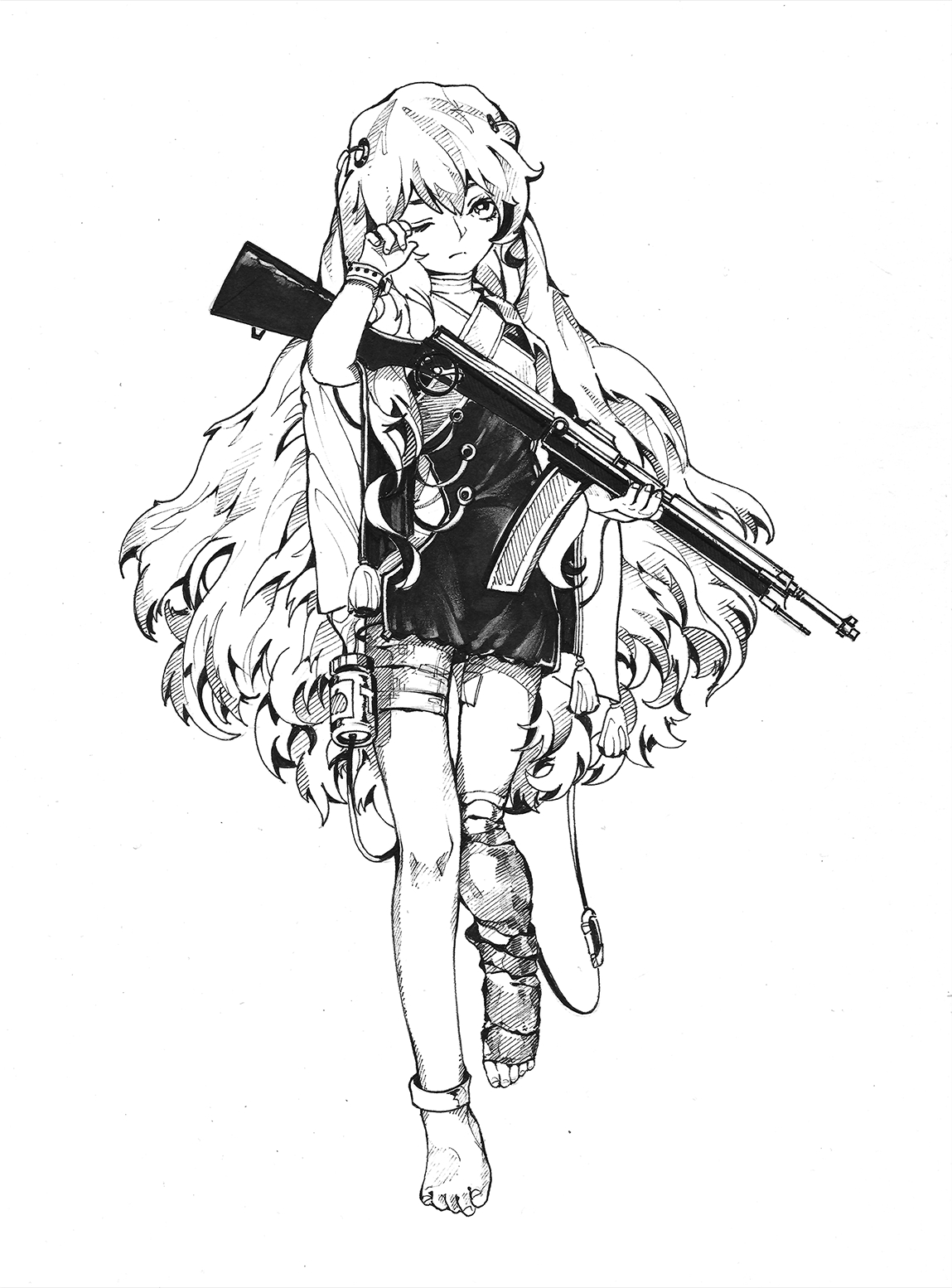 少女前线,精美临摹,可以当壁纸的临摹