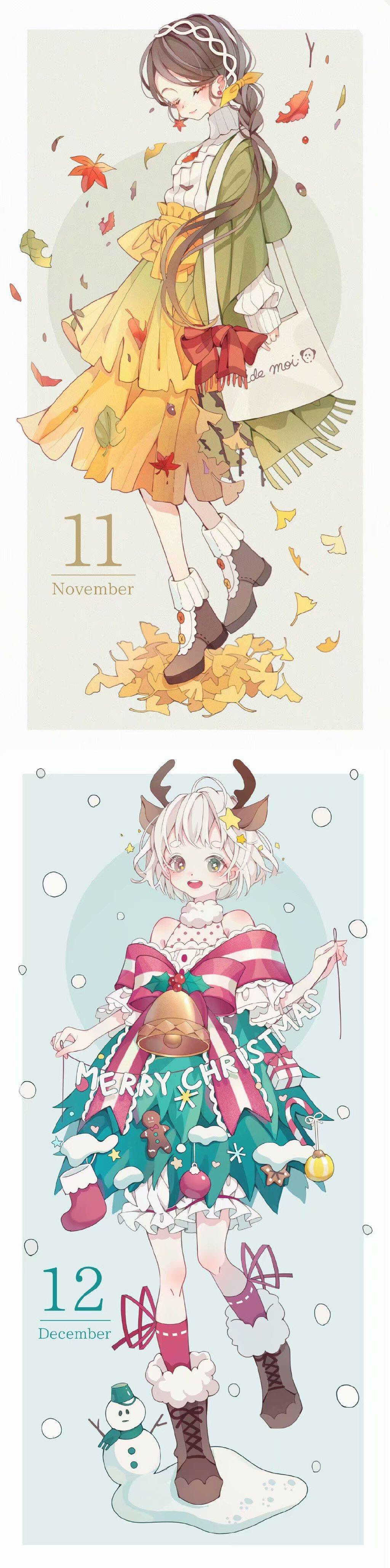"一月到十二月" 少女壁纸