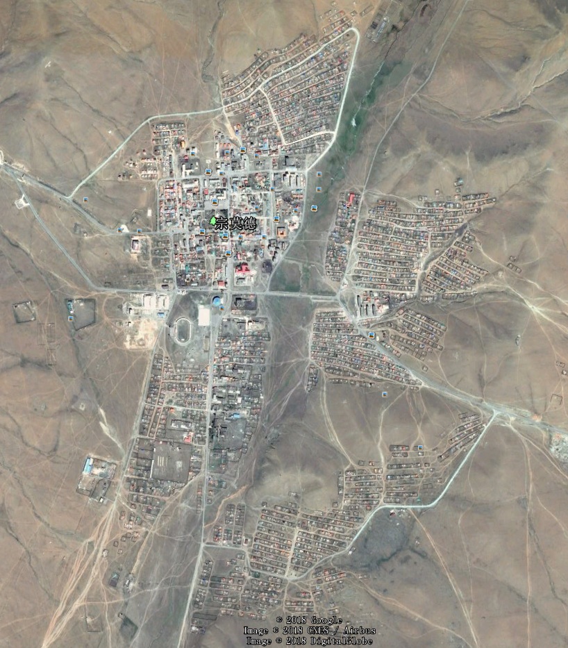 卫星地图下的蒙古(外蒙古)