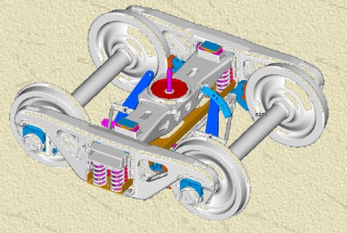 转k4型转向架三维实体图