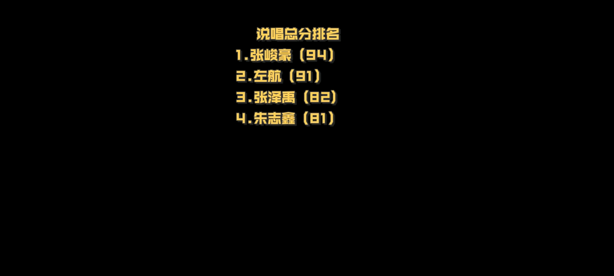 朱志鑫 4.张泽禹 5.姚昱辰 纯唱考核曲目:《黄昏》cover周传雄 1.