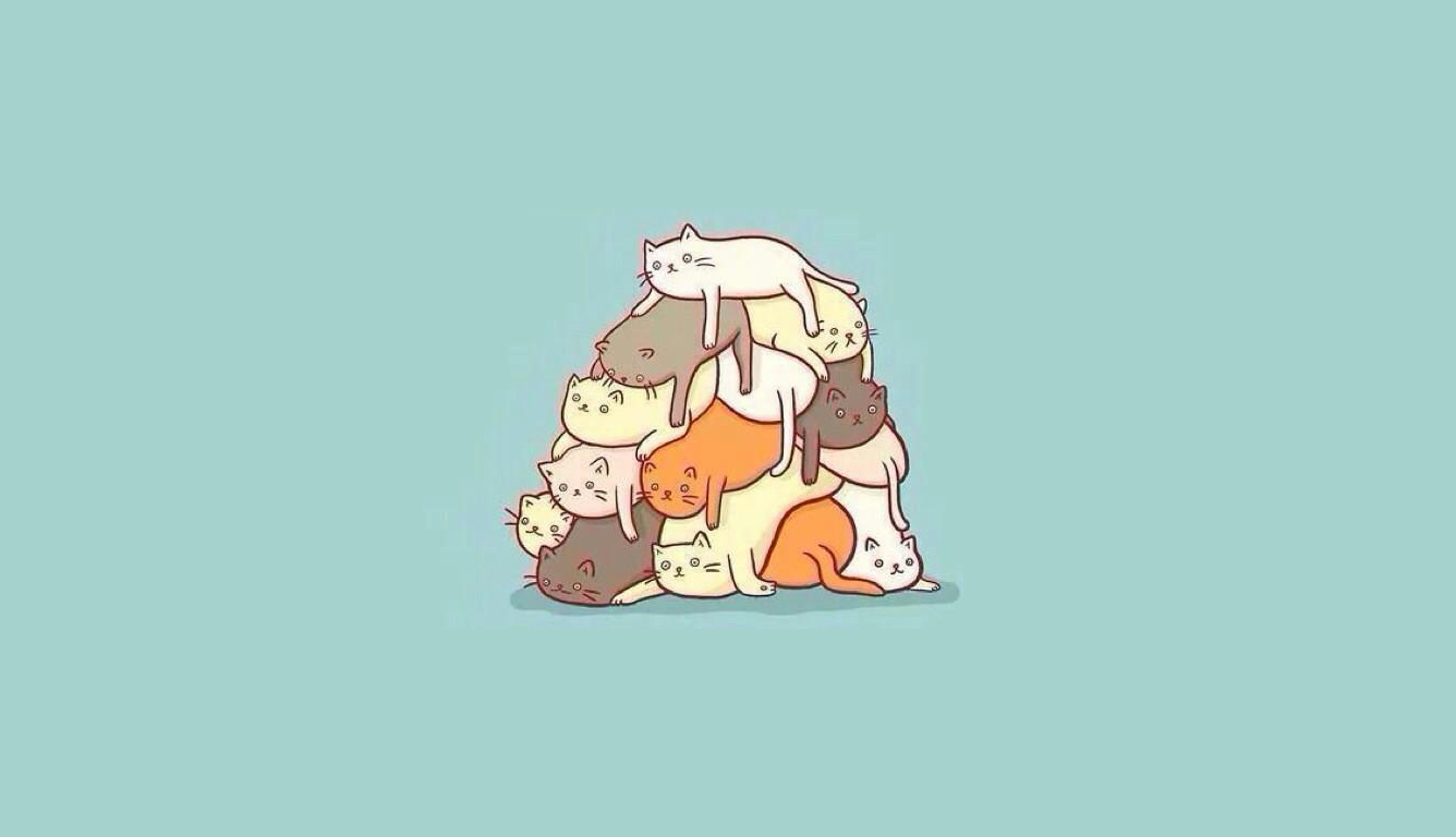【嘿嘿嘿】 这是你家的主子吗? (猫咪插画壁纸)