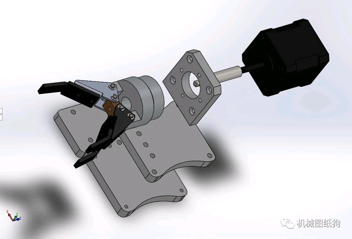 【机器人】柔性二指机械爪3d图纸 solidworks设计