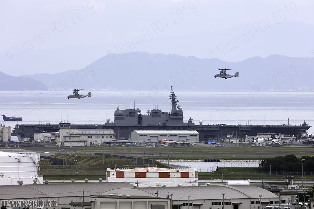 9月30日,抵达岩国基地的"出云"号直升机航母.