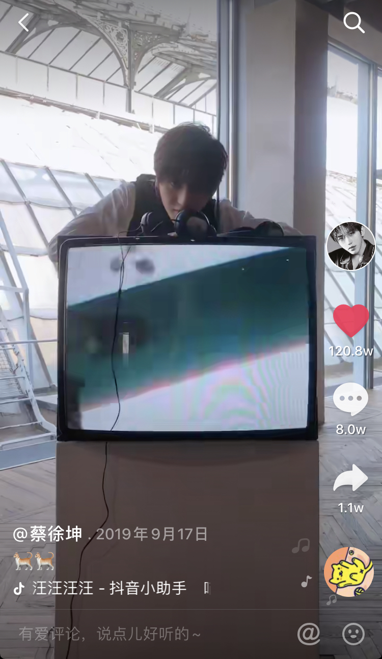 抖音与粉丝分享了自己遇到的电视里的猫