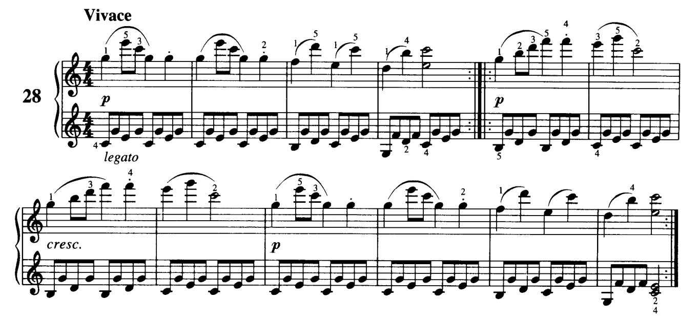 车尔尼599之28数字简谱,车尔尼599之14数字简谱 《车尔尼599》第28首(春天的早晨)|每日教学赏析|琥珀