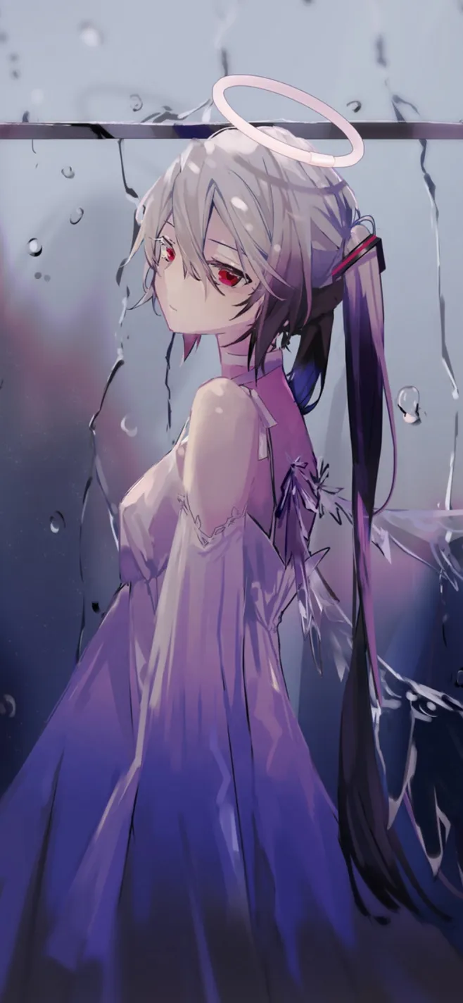 手机壁纸|二次元下雨专题第八期 雨中少女插画 by:b站盐泽 2021年6月