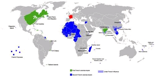 法国殖民地分布图