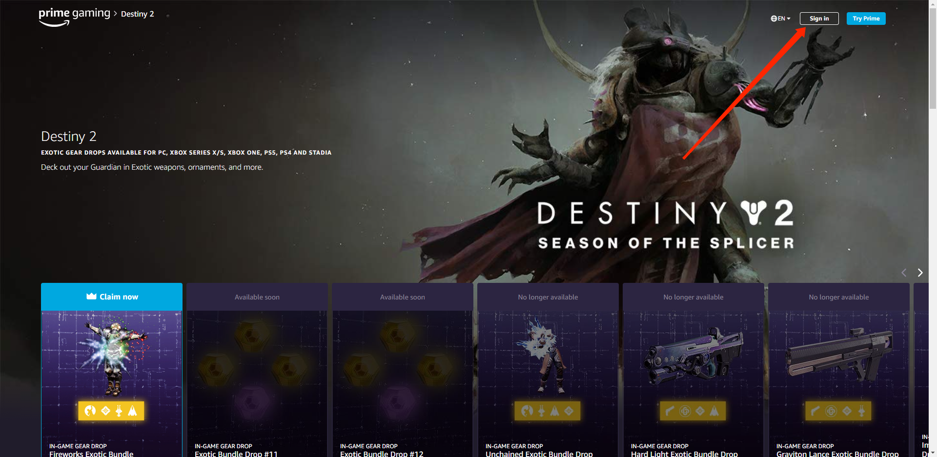 [消失点领取方法丨亚马逊 prime gaming × bungie][命运2 最帅快雀