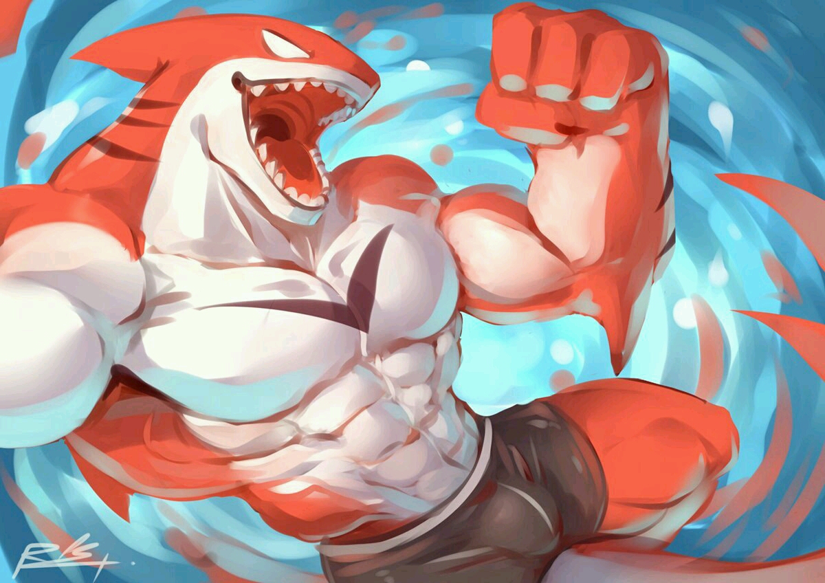 肌肉肉的帅气鲨兽人图哦