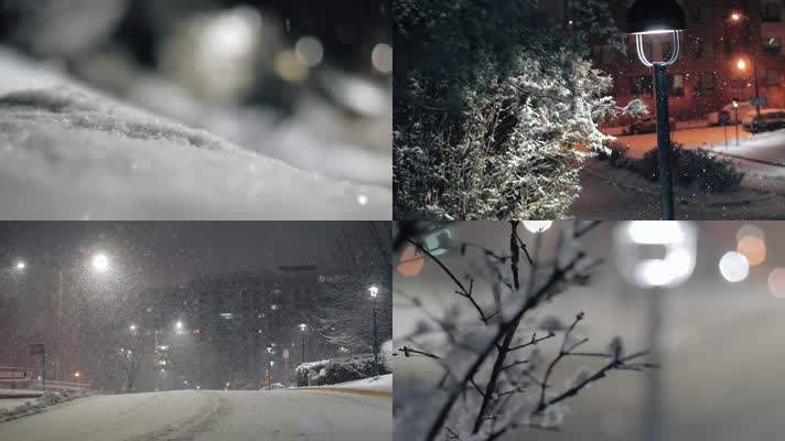 夜色的雪景这么拍也能拍出大片凌晨两点视频素材网