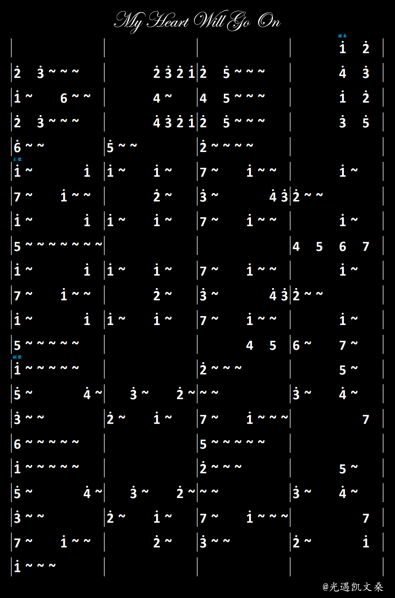 myheartwillgoon光遇琴谱