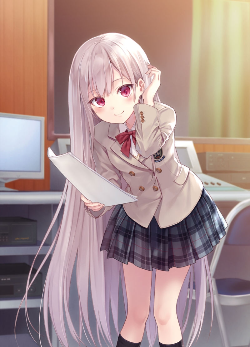 动漫白发二次元美女