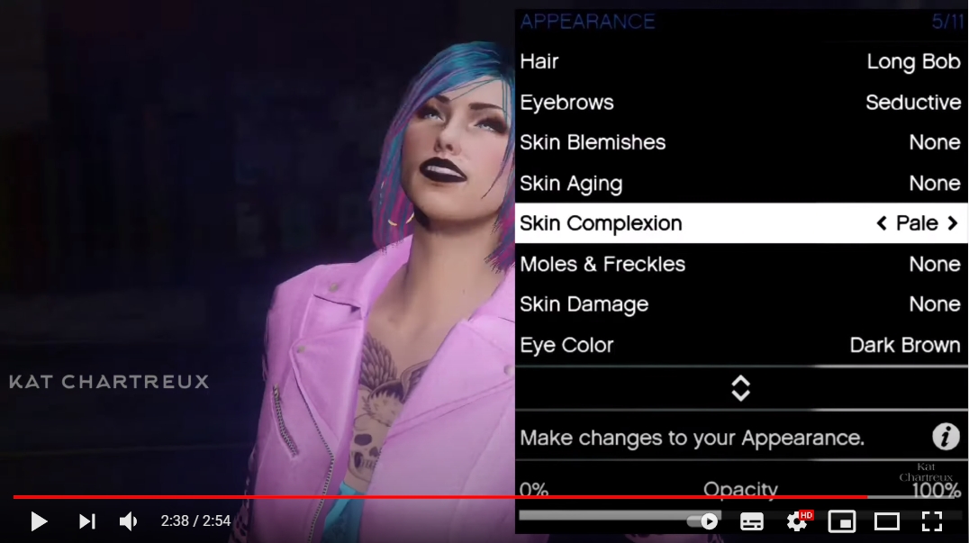 gta5彩粉哥特女性捏脸教程youtube搬运