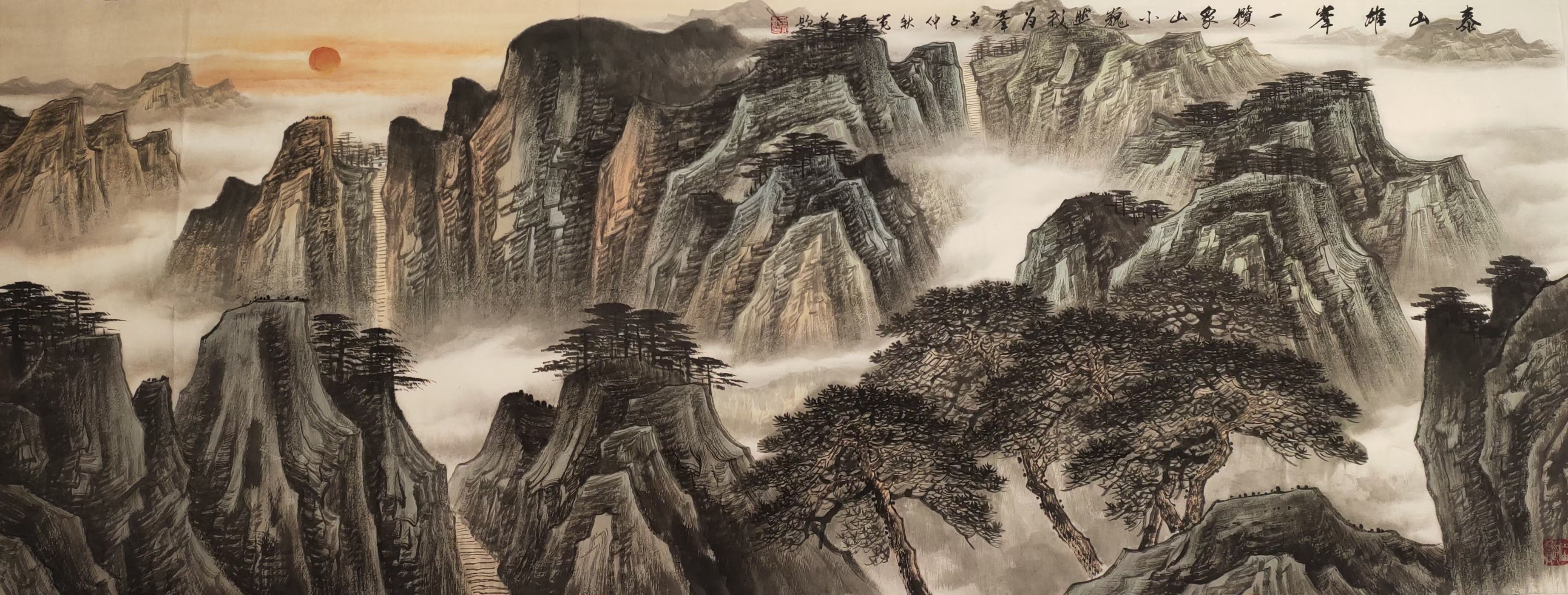 王宽秀,桂林美女画家创新国画山水,山河新貌大气磅礴