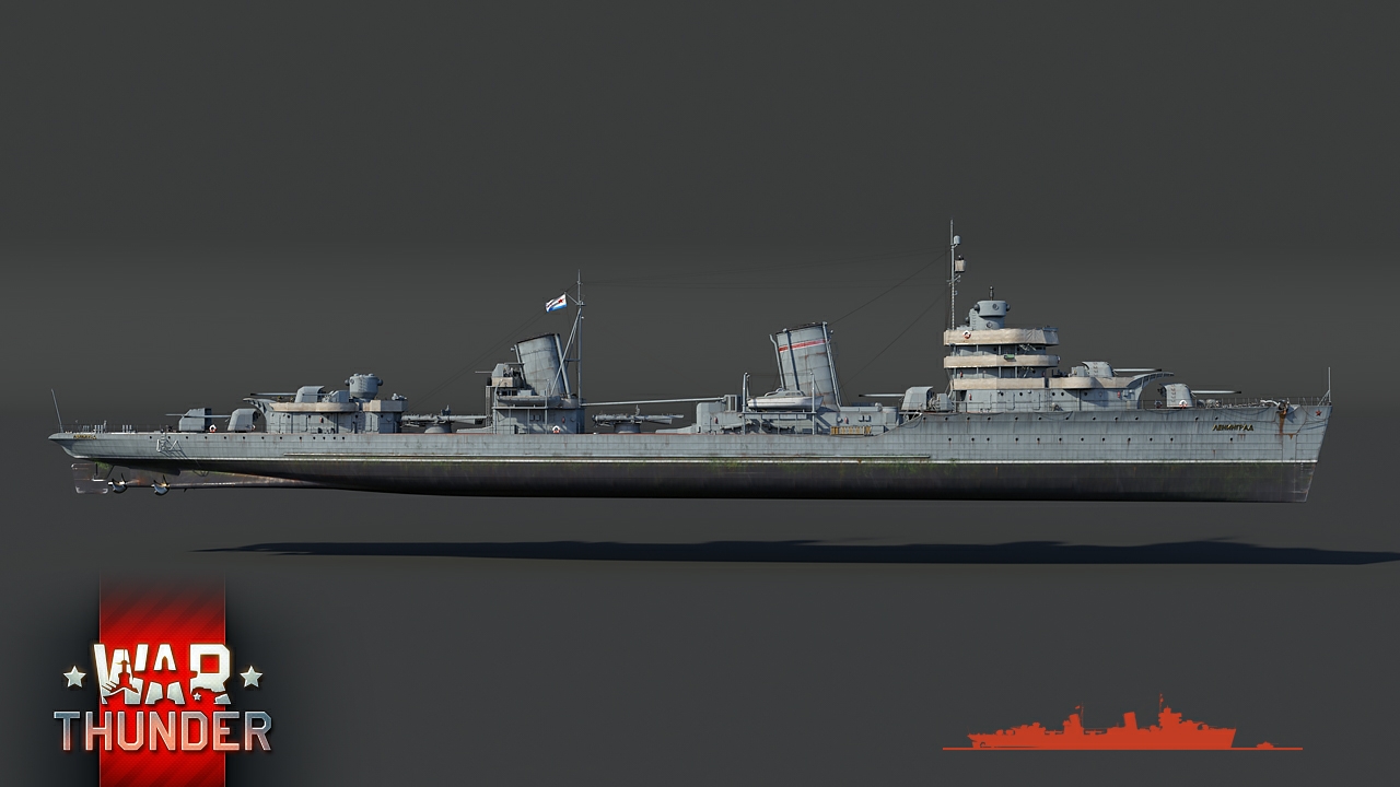 简述:列宁格勒级驱逐舰首舰,战后改装状态,增强了防空火力.