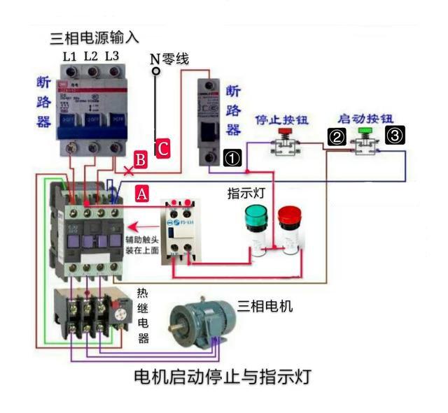 2张实物接线图包含4种指示灯的接法,一目了然,还看不懂算我输