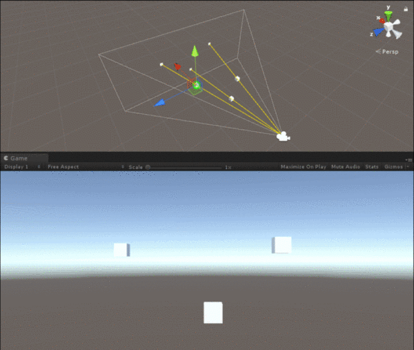 worldtoscreenpoint 屏幕坐标是一个二维坐标(x,y),所有被摄像机照的