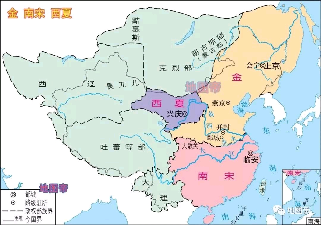 南宋疆域及周边政权