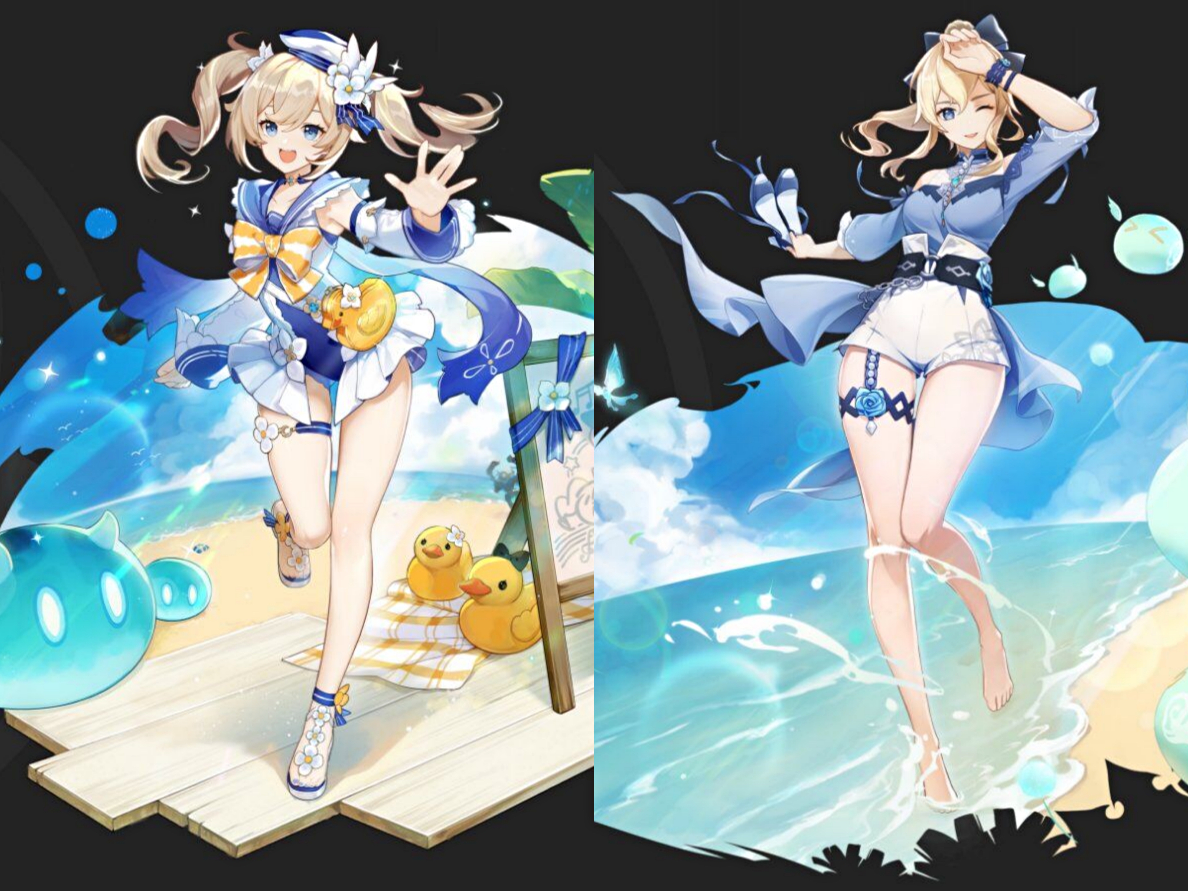 原神:芭芭拉和琴夏日皮肤正式曝光 1.