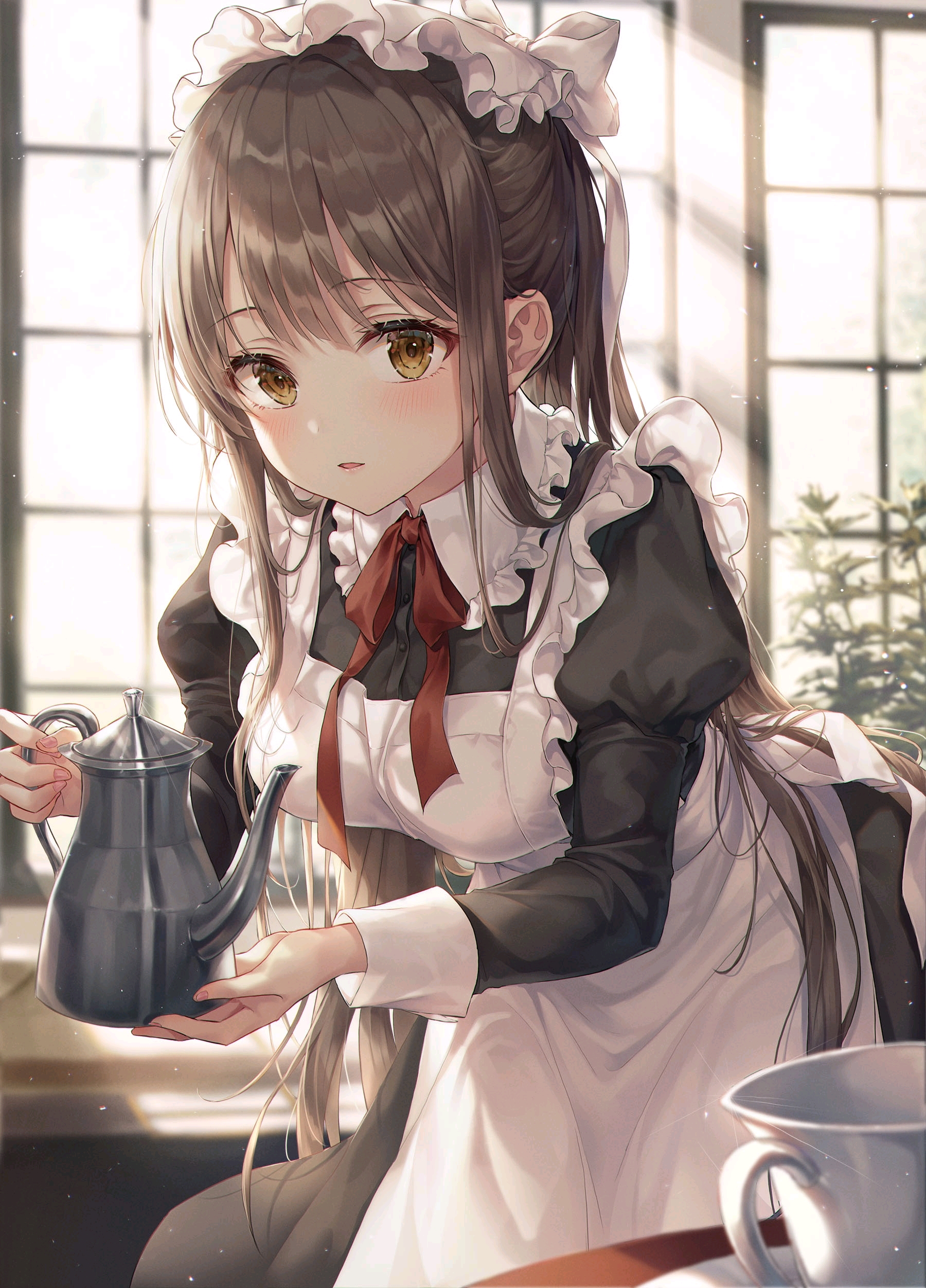 美女,二次元,壁纸,女仆装