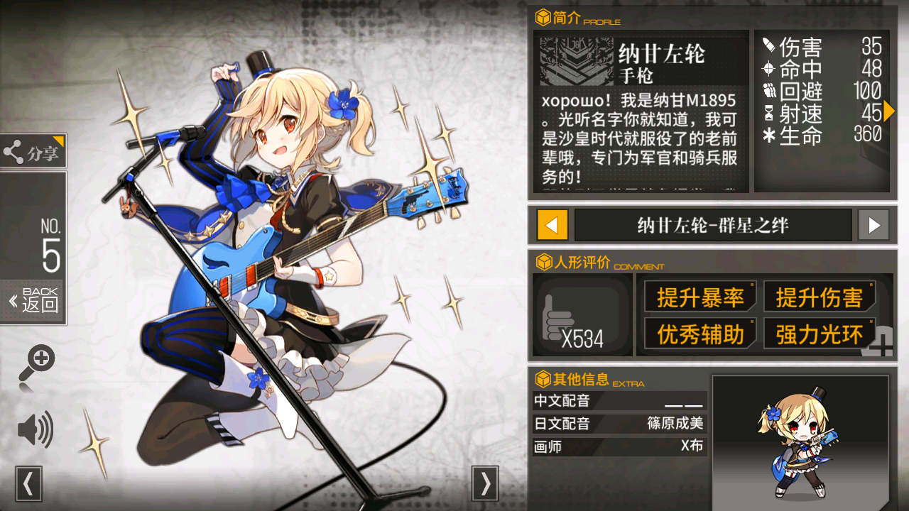 少前虽萌纳甘左轮纳甘m1895少女前线角色与梗与历史介绍简评