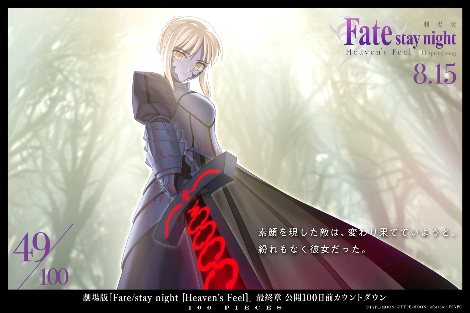 《fate/stay night 天之杯3 春之歌》开播倒计时100天