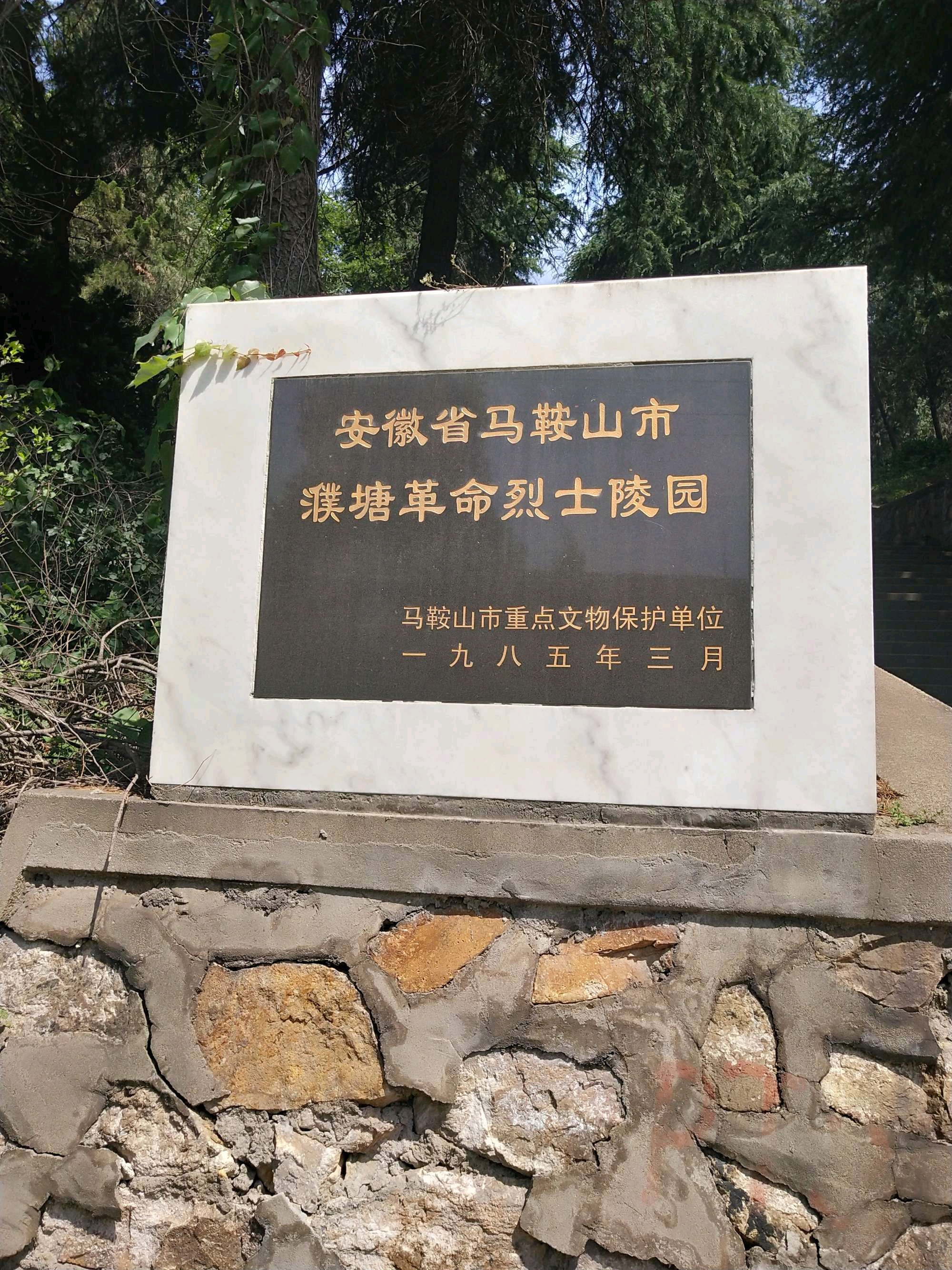 图为小组成员在马鞍山濮塘烈士陵园实践