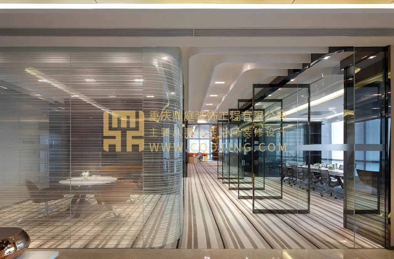 重庆办公室办公楼装修|办公楼工装公司鼎庭装饰写字楼办公室装修，前台装修的几种风格